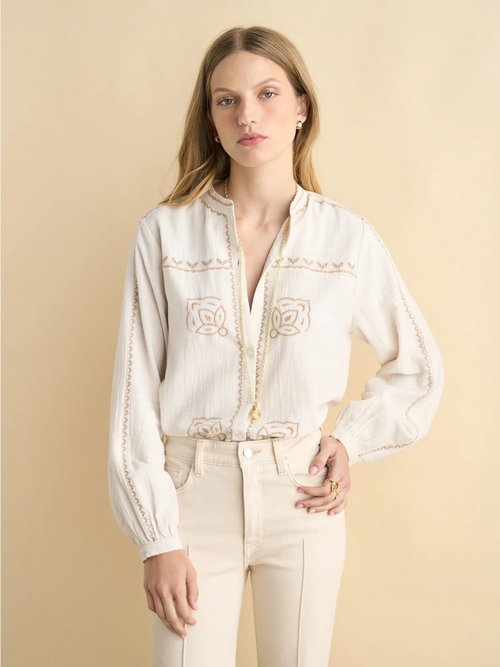 Sonmer Maya Blouse Sand - Picture 3 of 4